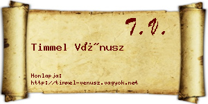 Timmel Vénusz névjegykártya
